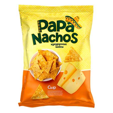 Чипсы кукурузные Papa Nachos со вкусом сыра 150г