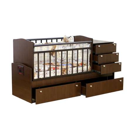 Детская кроватка Dakababy прямоугольная, поперечный маятник (венге)
