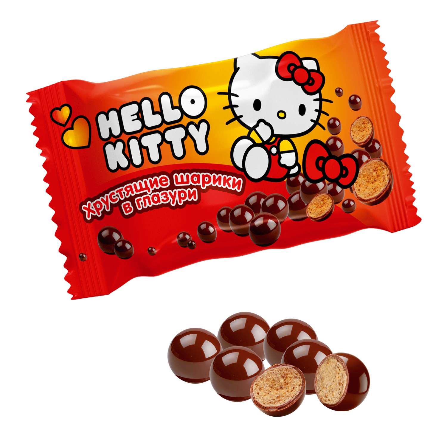 Хрустящие шарики в глазури Hello Kitty 40г - фото 1