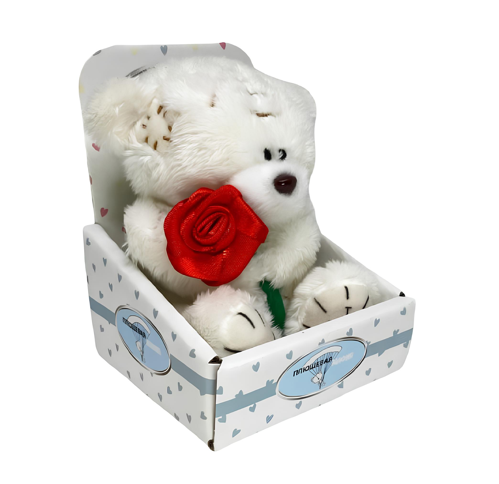 Мягкая игрушка Плюшевая мафия мишка Мишка для тебя с розочкой - фото 2