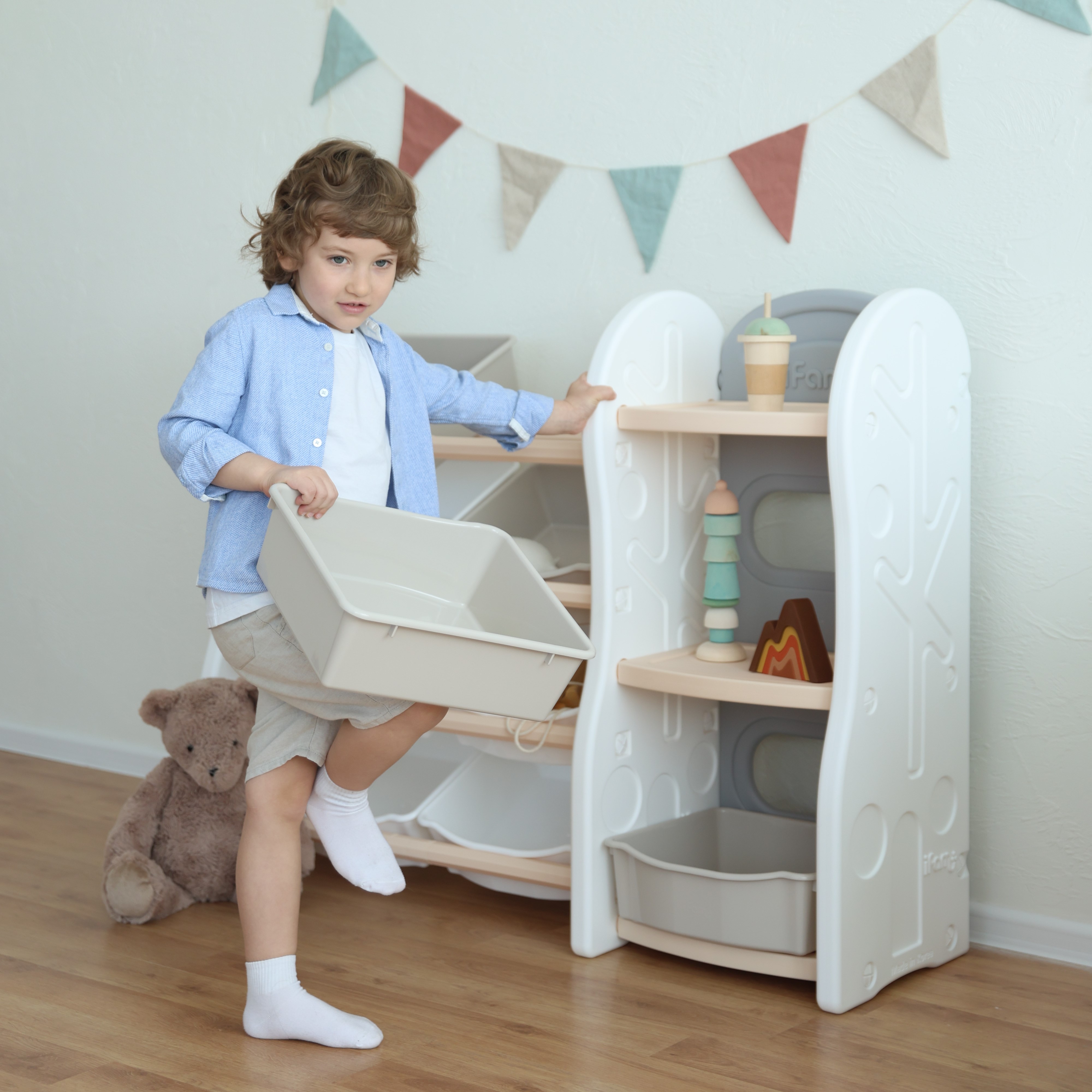 Стеллаж для игрушек Ifam DesignToy-4 бежевый - фото 18
