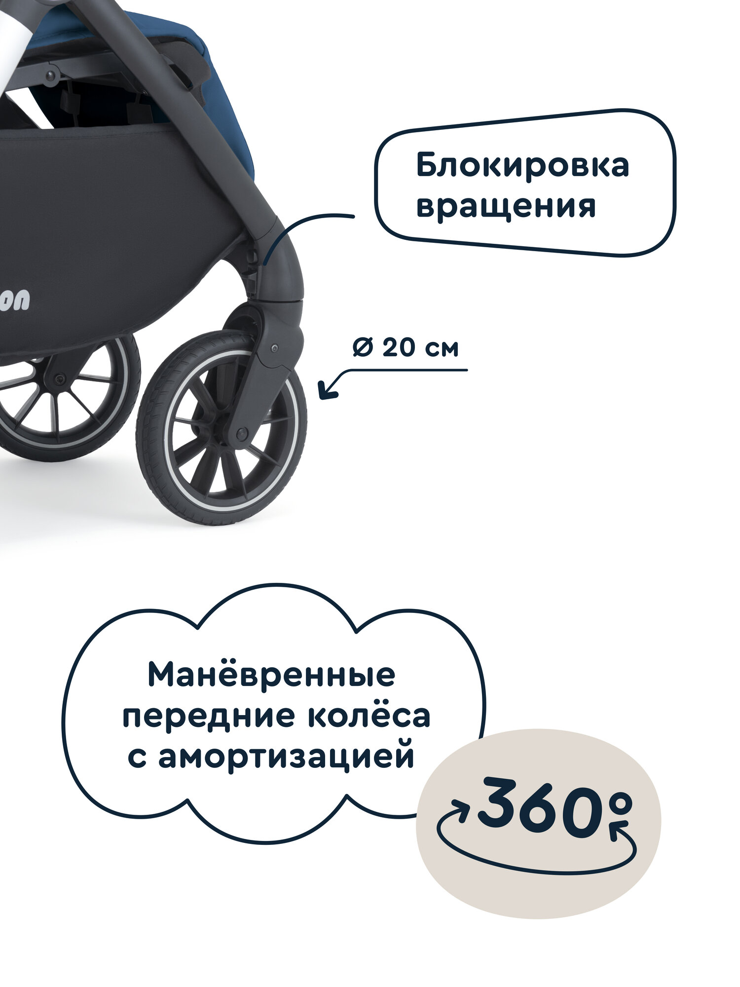 Коляска прогулочная Junion Volli синий - фото 7