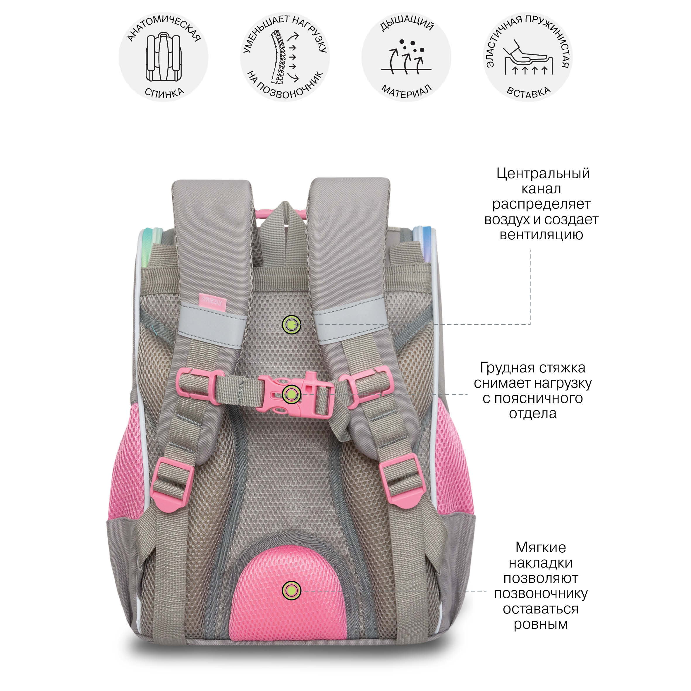 Ранец Grizzly для девочки - фото 8