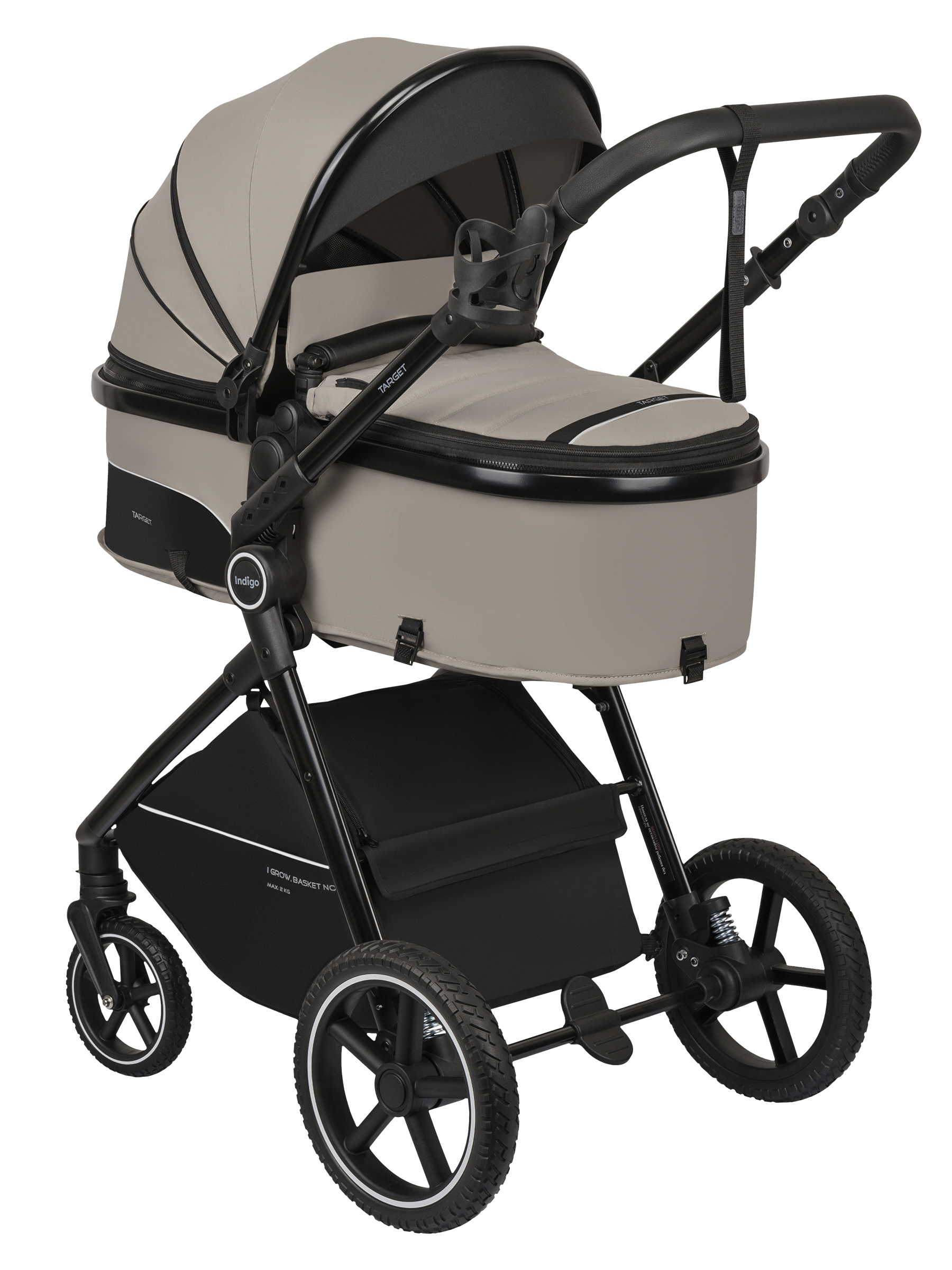 Коляска трансформер Indigo TARGET 3в1 бежевый - фото 17
