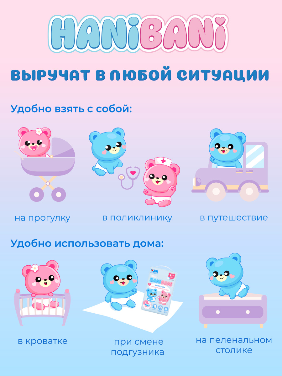 Пелёнки одноразовые HANIBANI 60х90 см 30 шт. - фото 7