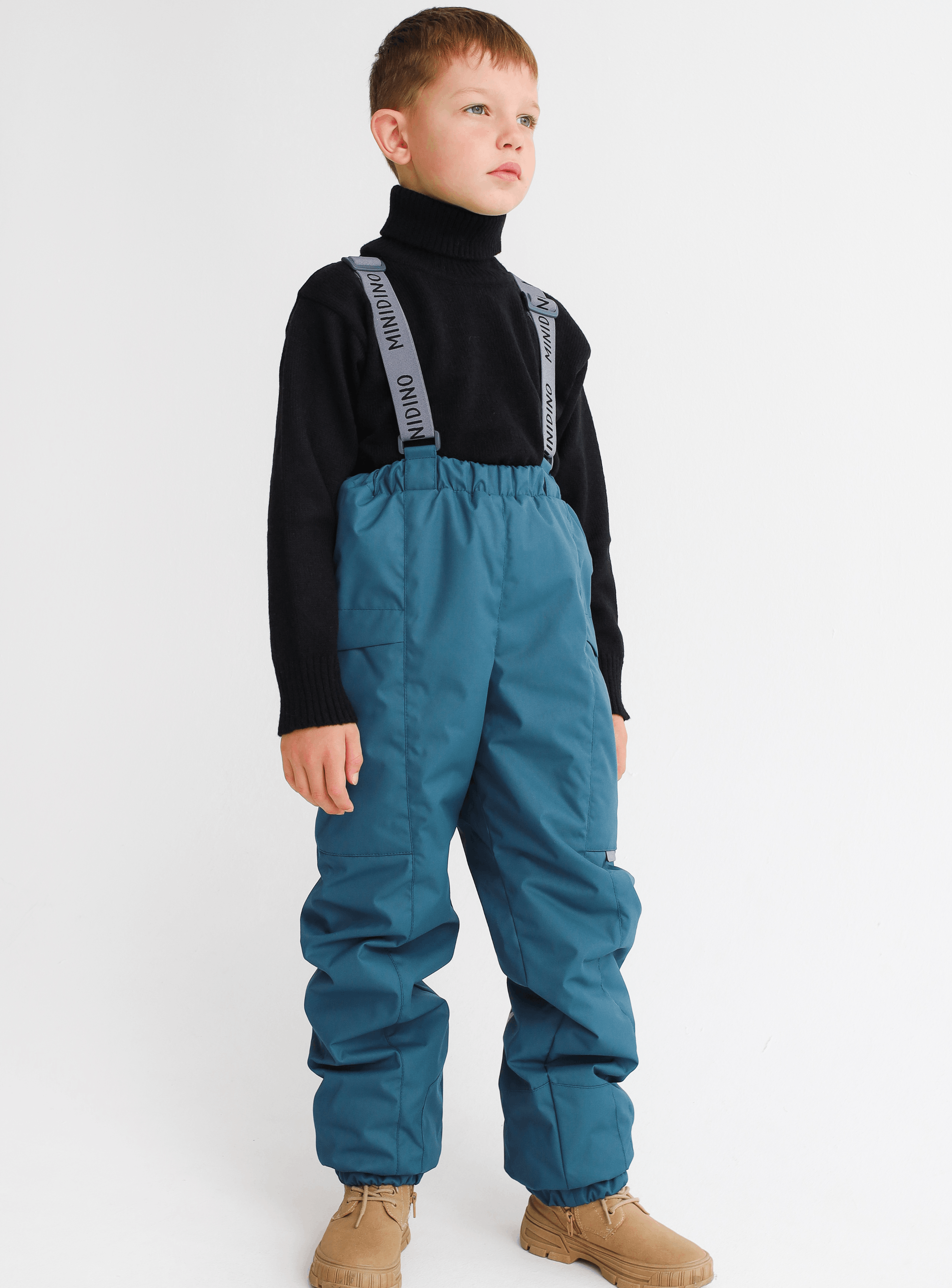 Брюки MINIDINO MDW1-TW003/0Брюки на лямках зимние атлантик - фото 1