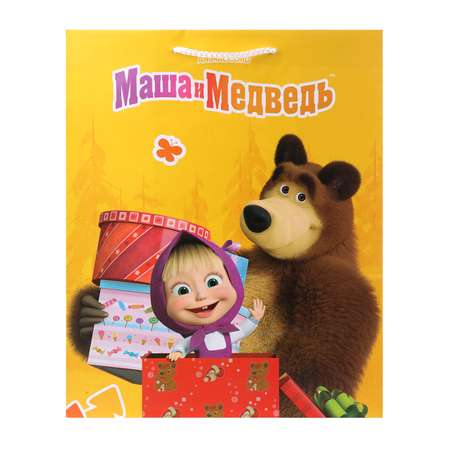 Пакет Чудо Праздник Маша и Медведь Матовый 26*32*14см 393082