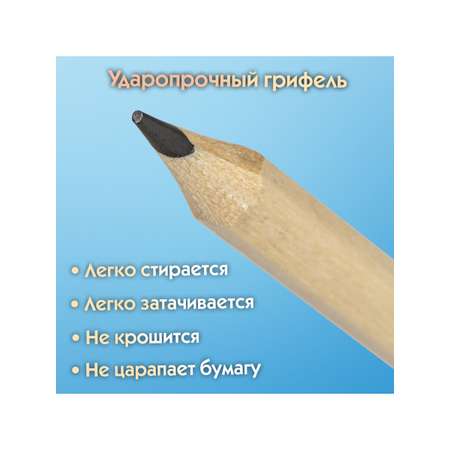Карандаши чернографитные Пифагор 12 шт.