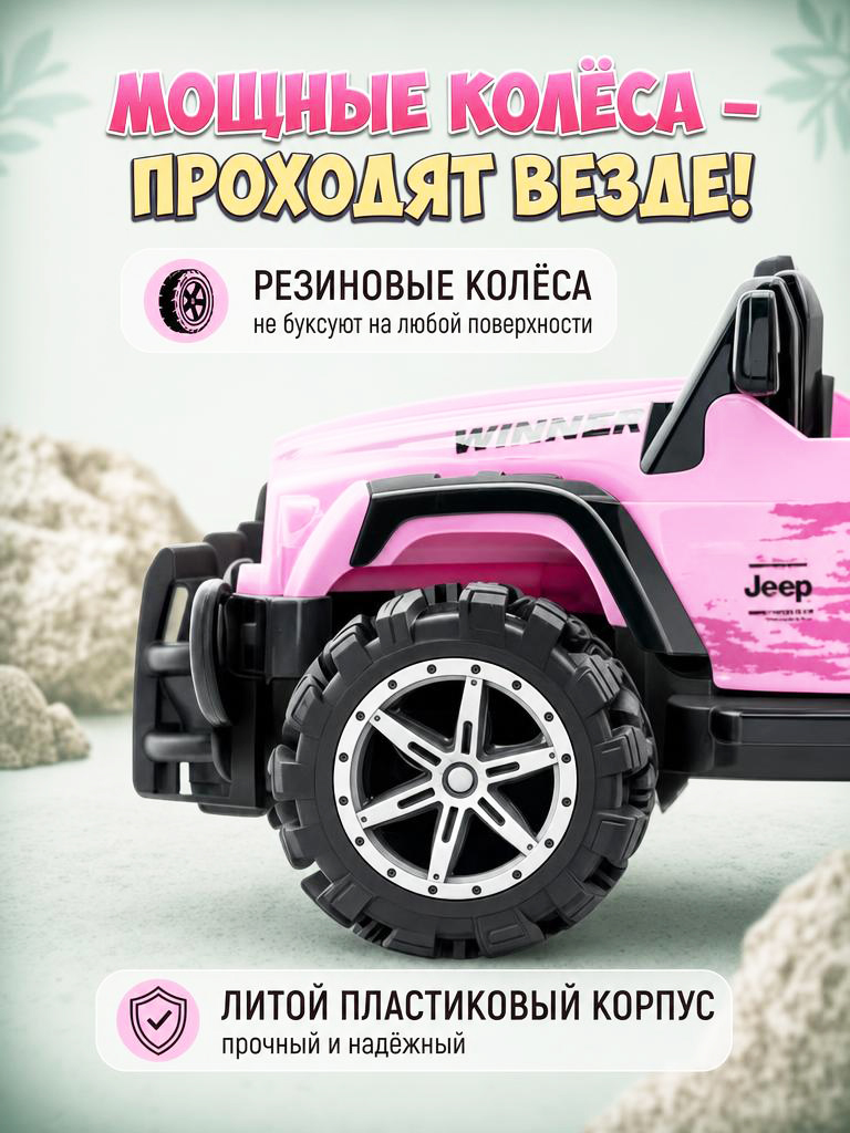Внедорожник РУ 24hmarket Jeep Wrangler для девочек 1:16 - фото 3