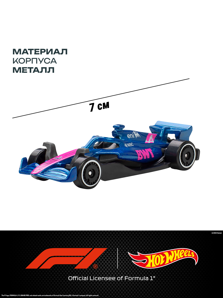 Болид Hot Wheels Коллекционные модели Формула 1 1:64 JLN11 - фото 5