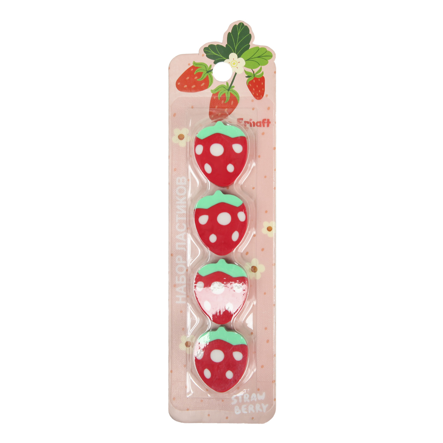 Ластик Erhaft Strawberry 4 шт. - фото 1