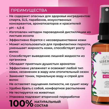 Гидролат Siberina 50 мл
