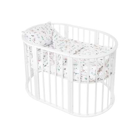 Комплект постельного белья Lemony kids в овальную кроватку Rabbit Белый 3 предмета