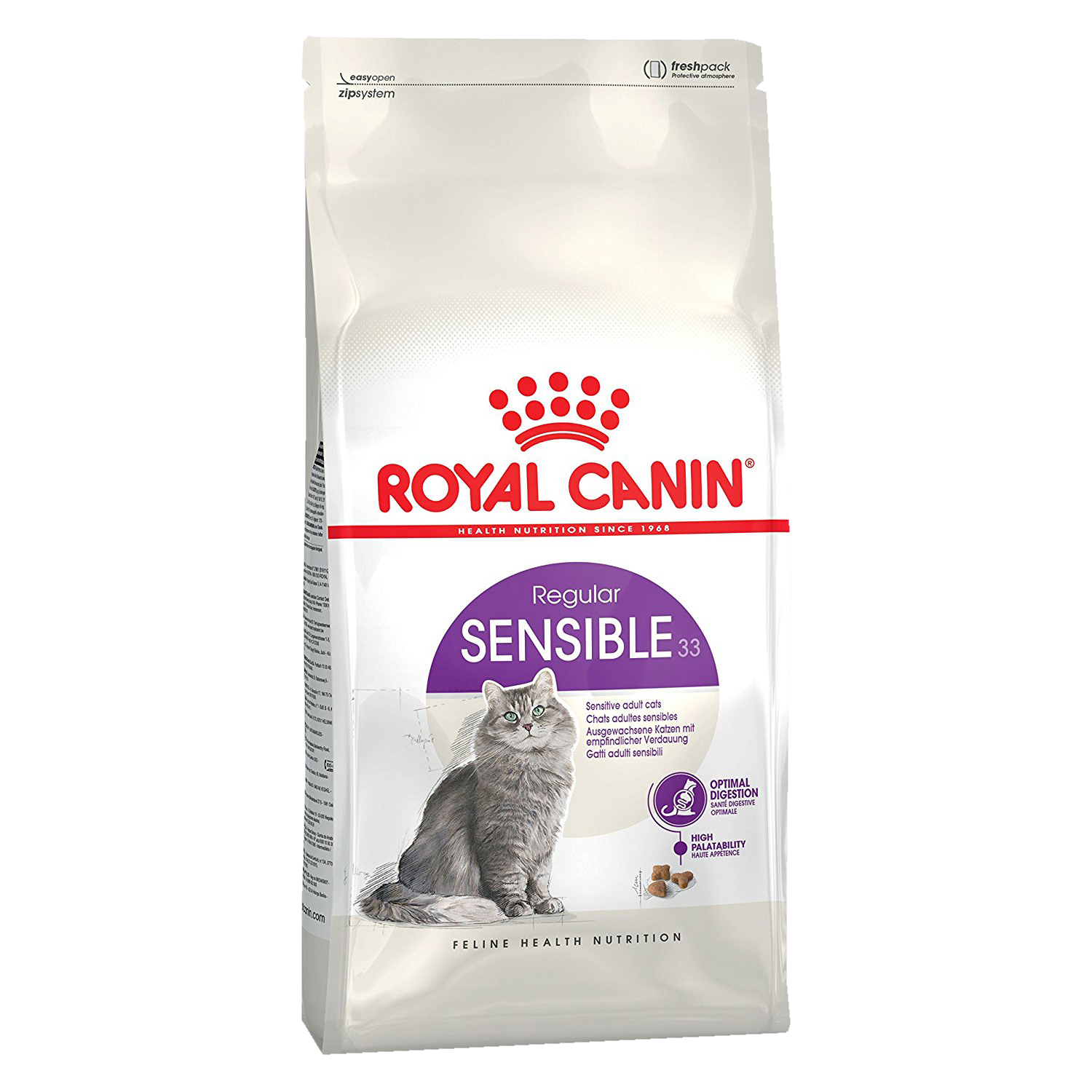 Корм сухой для кошек ROYAL CANIN Sensible 33 4кг с чувствительной пищеварительной системой - фото 3