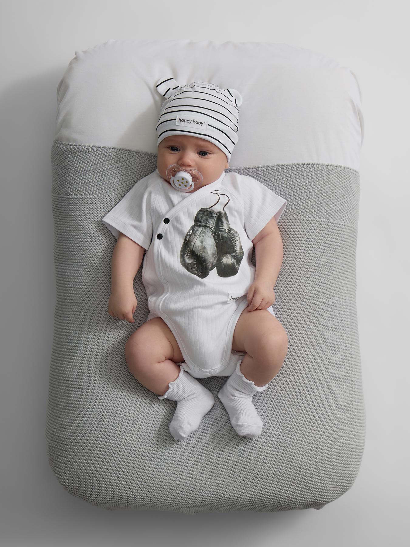 Боди 2 шт Happy Baby 90154-0_black-white - фото 2