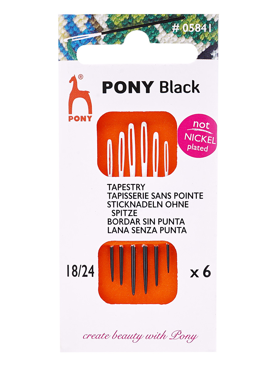 Иглы Pony иглы черные с белым ушком тупым концом №18-24 6 шт - фото 9