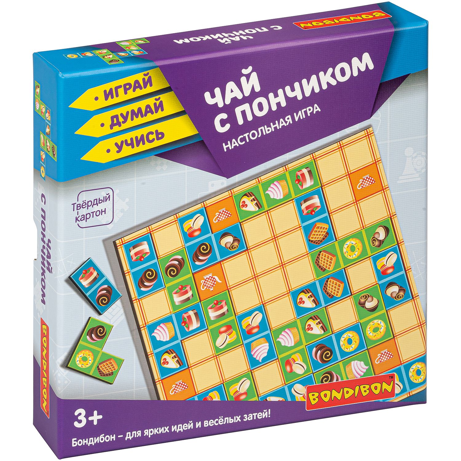 Настольная игра Bondibon домино пазл Чай с пончиком - фото 3