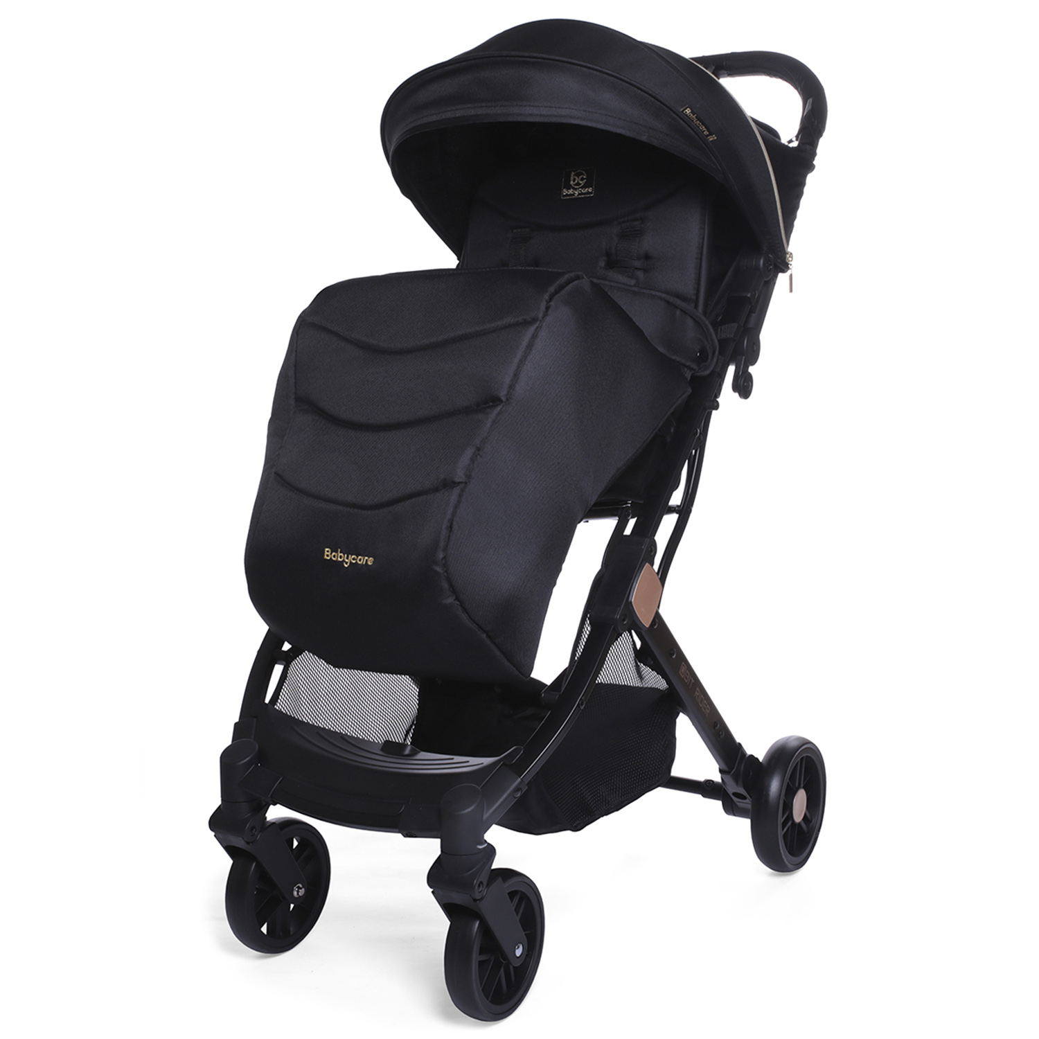 Коляска прогулочная BabyCare Q'bit черное золото - фото 1