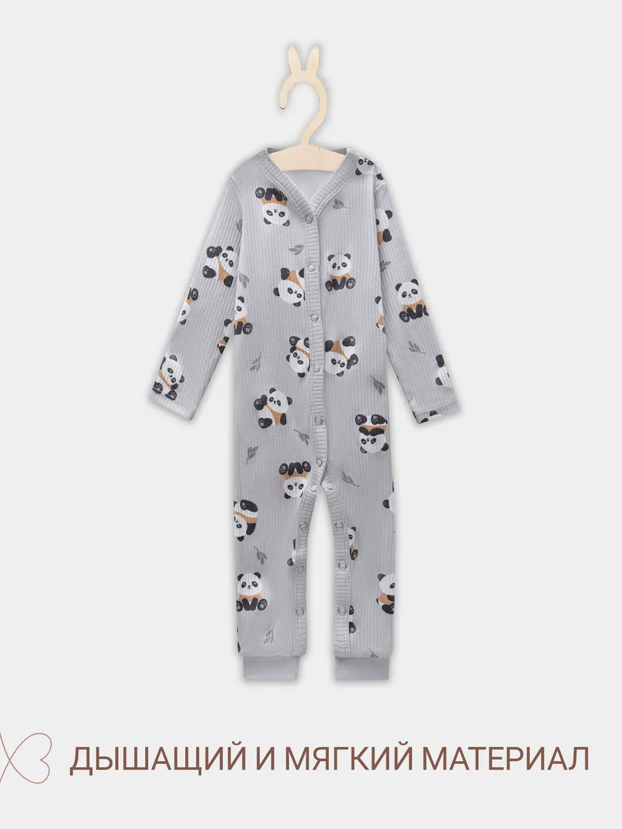 Комбинезон Mark Formelle (Марк Формэль) 14012/пандочки на сером - фото 4