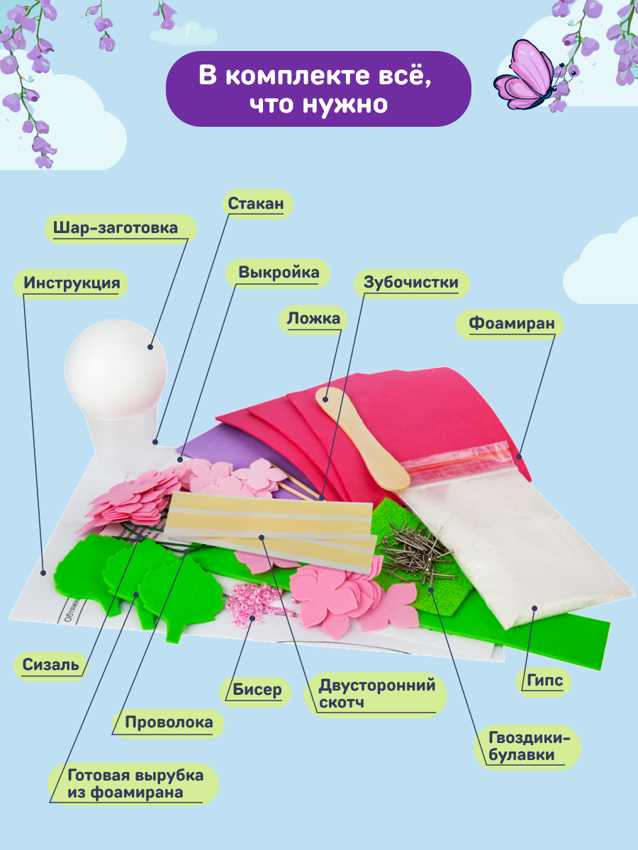 Набор для творчества Волшебная мастерская сборка Гортензия - фото 5