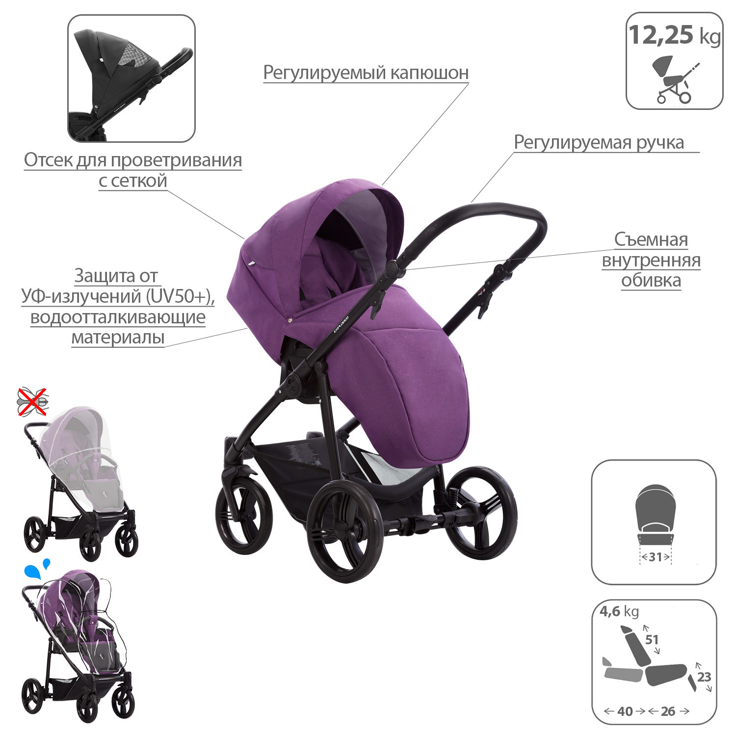 Коляска 2в1 Bebetto Explorer - фото 6