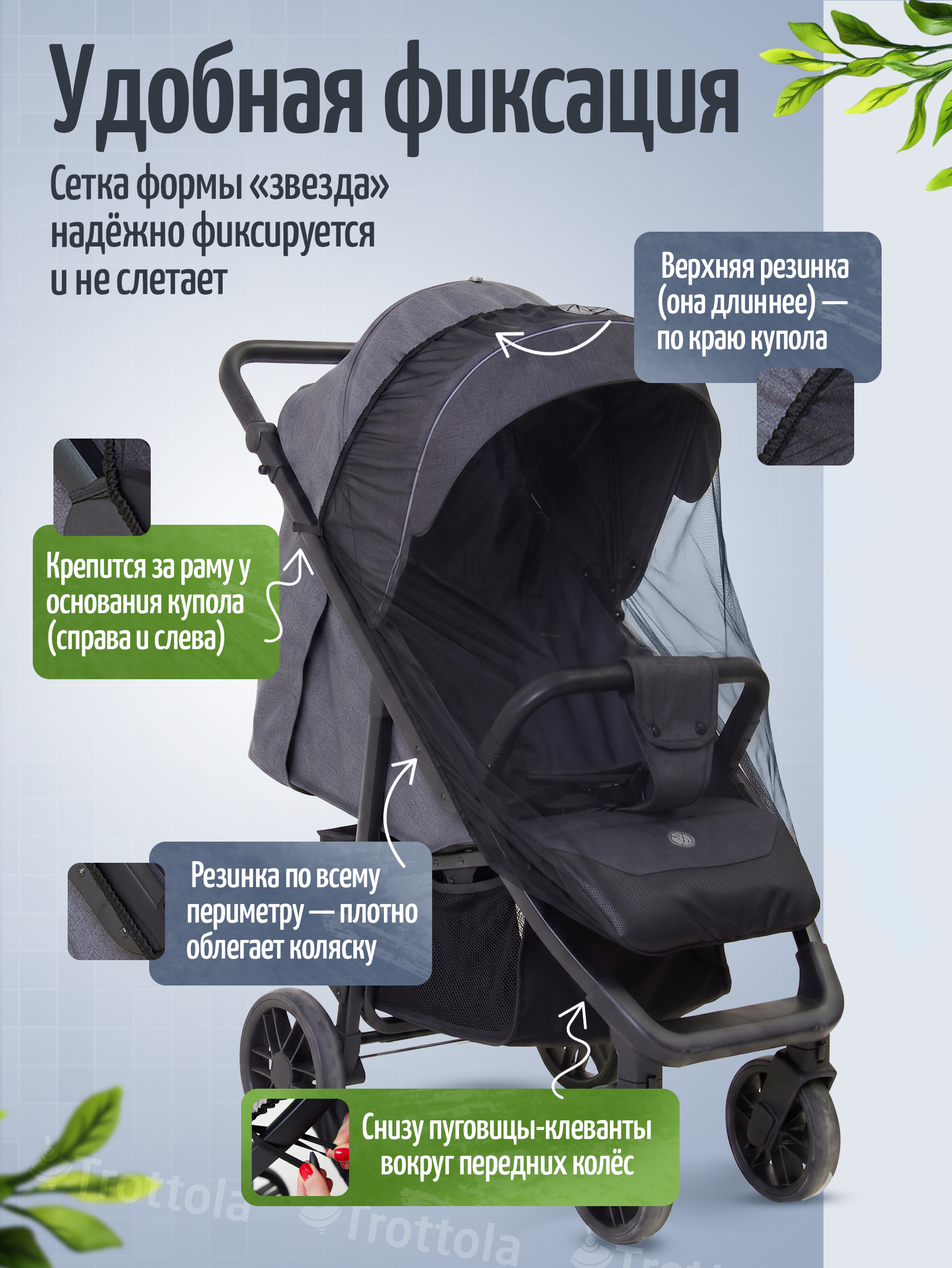 Сетка от насекомых Trottola черный Т040/черная - фото 3