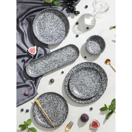 Блюдо сервировочное MAGISTRO фарфоровое для подачи Magistro «Гранит» 25 5×23 см