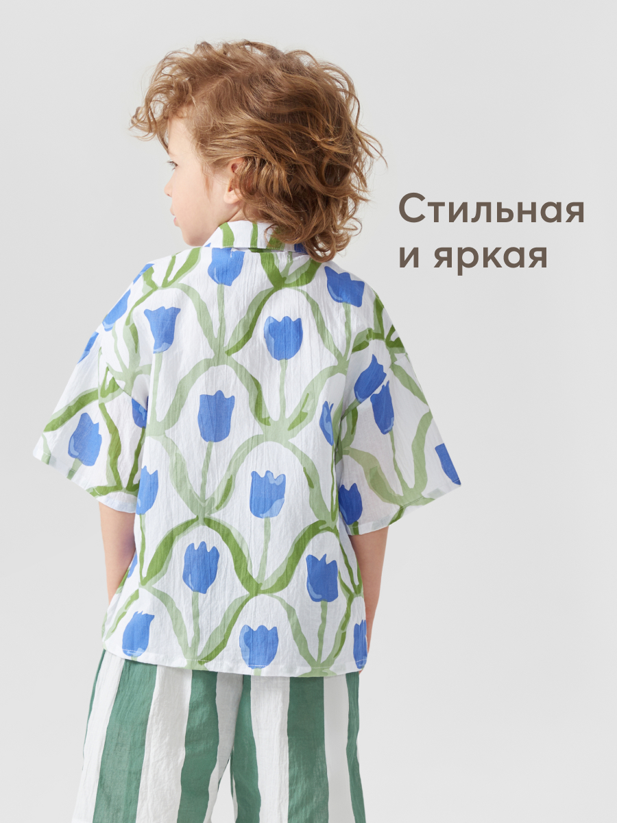 Рубашка Happy Baby 88116_blue-flower - фото 7