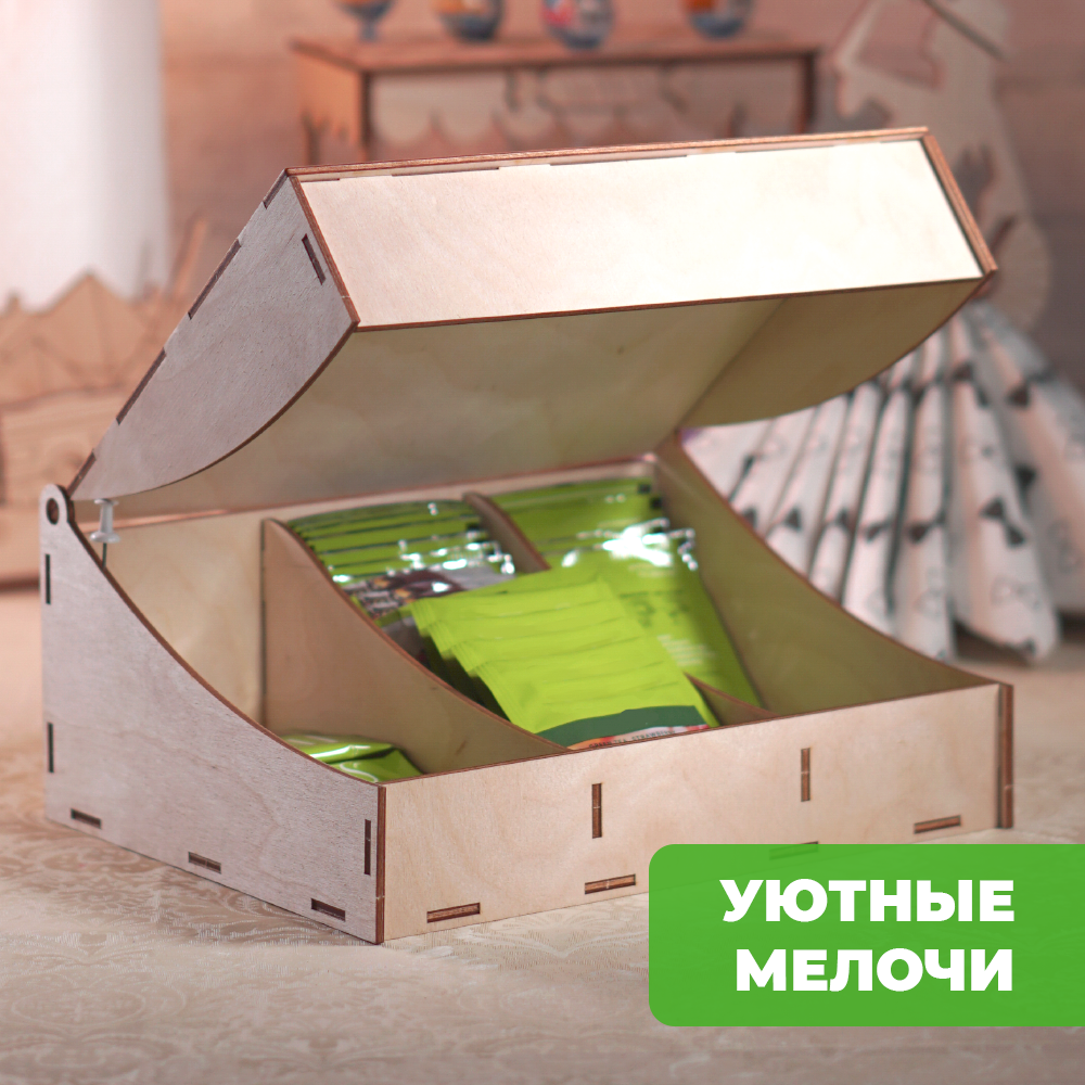 Конструктор LORI(колорит) Шкатулка для чая деревянный - фото 6