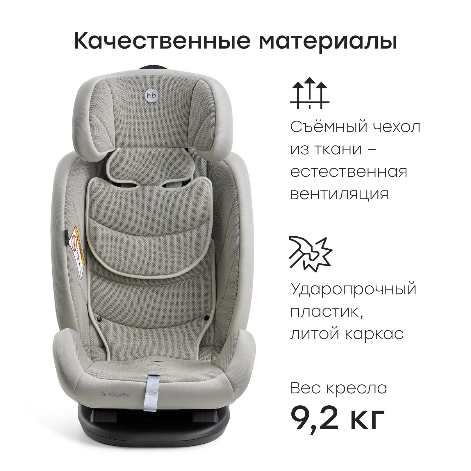 Автокресло Happy Baby Orex Isofix 0+/1/2/3 (0-36 кг) серый - фото 6