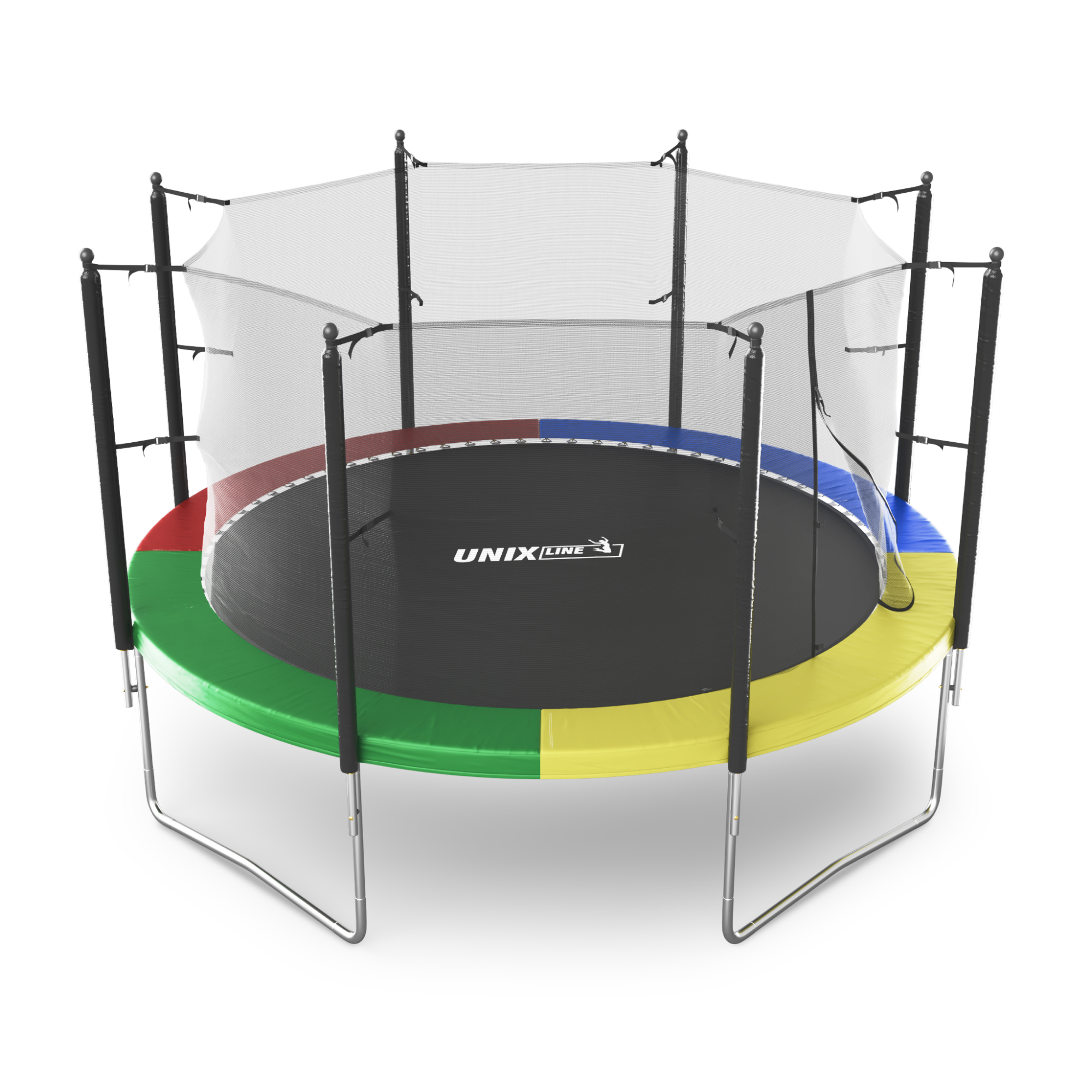 Батут каркасный Simple 12 ft UNIX line Color с внутренней защитной сеткой общий диаметр 366 см до 150 кг - фото 19