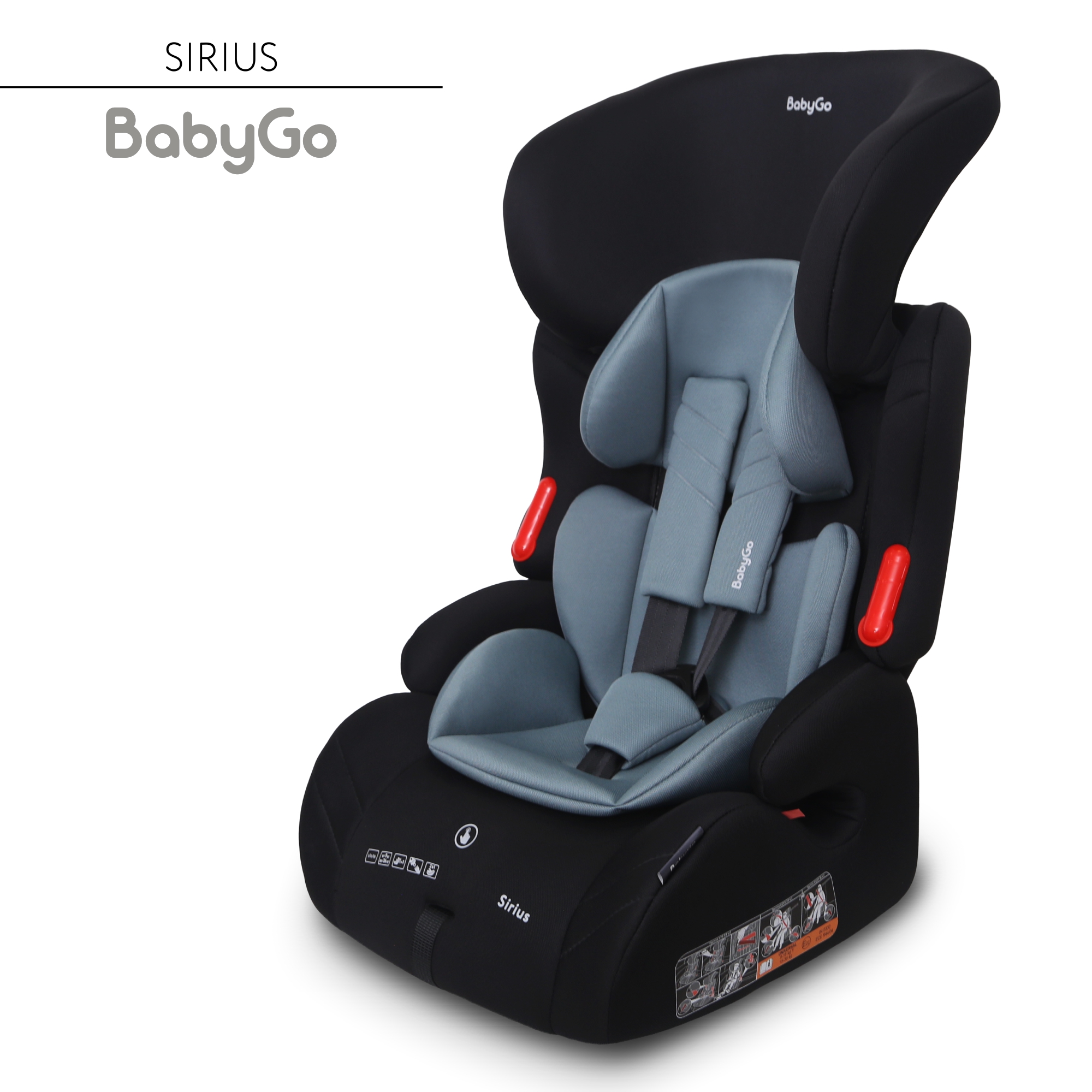 Автокресло BabyGo Sirius New 1/2/3 (9-36 кг) зеленый - фото 2