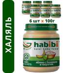Пюре фруктовое Халяль Habibi Яблоко с бананом и творогом упаковка 6 шт по 100 г