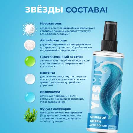 Солевой текстурирующий спрей YesMix 250 мл