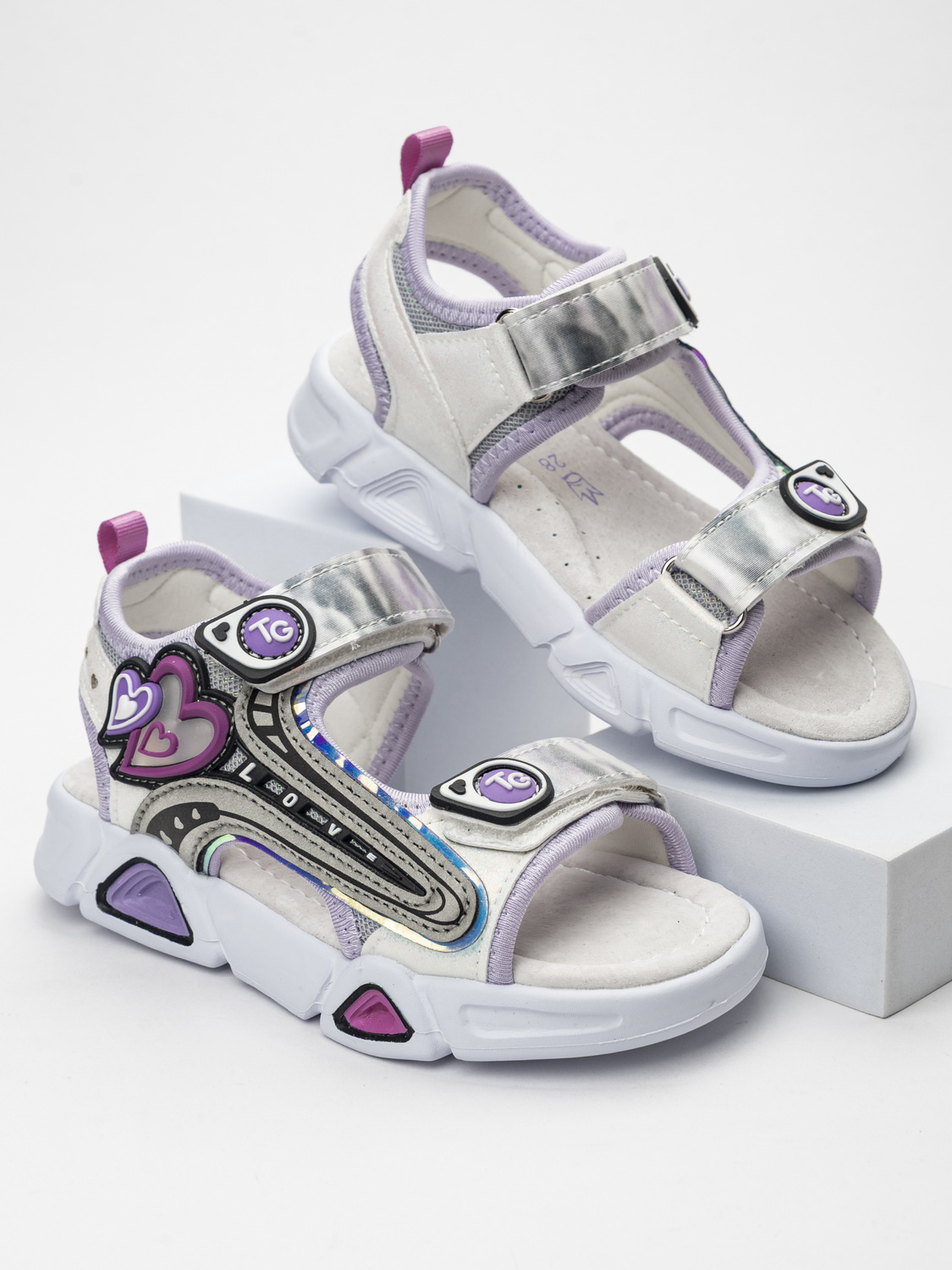 Изображение товара Сандалии TikkaGo Городская коллекция Солнце: Дочь, цветные с блестками