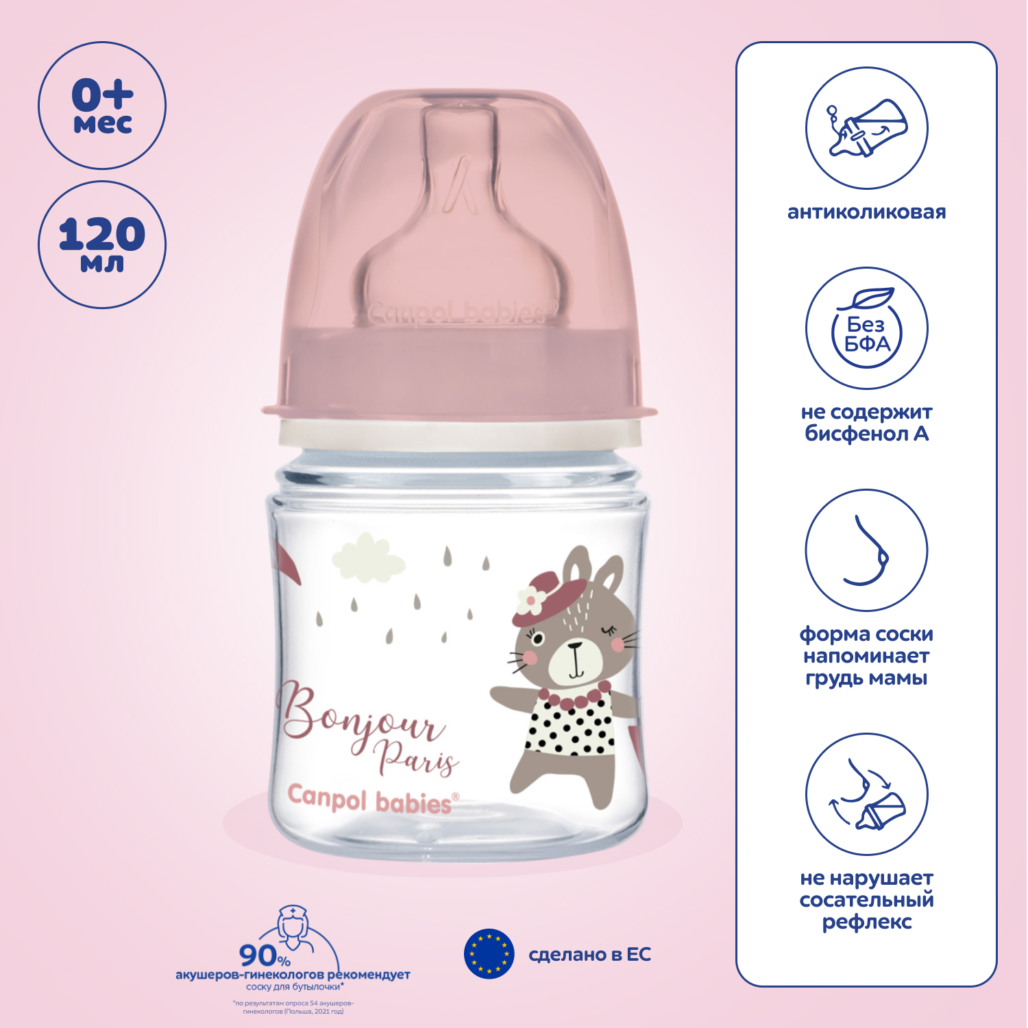 Бутылочка Canpol Babies Anti-Colic 120 мл - фото 1
