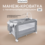 Детская кроватка Miyoumi, без маятника (серый)