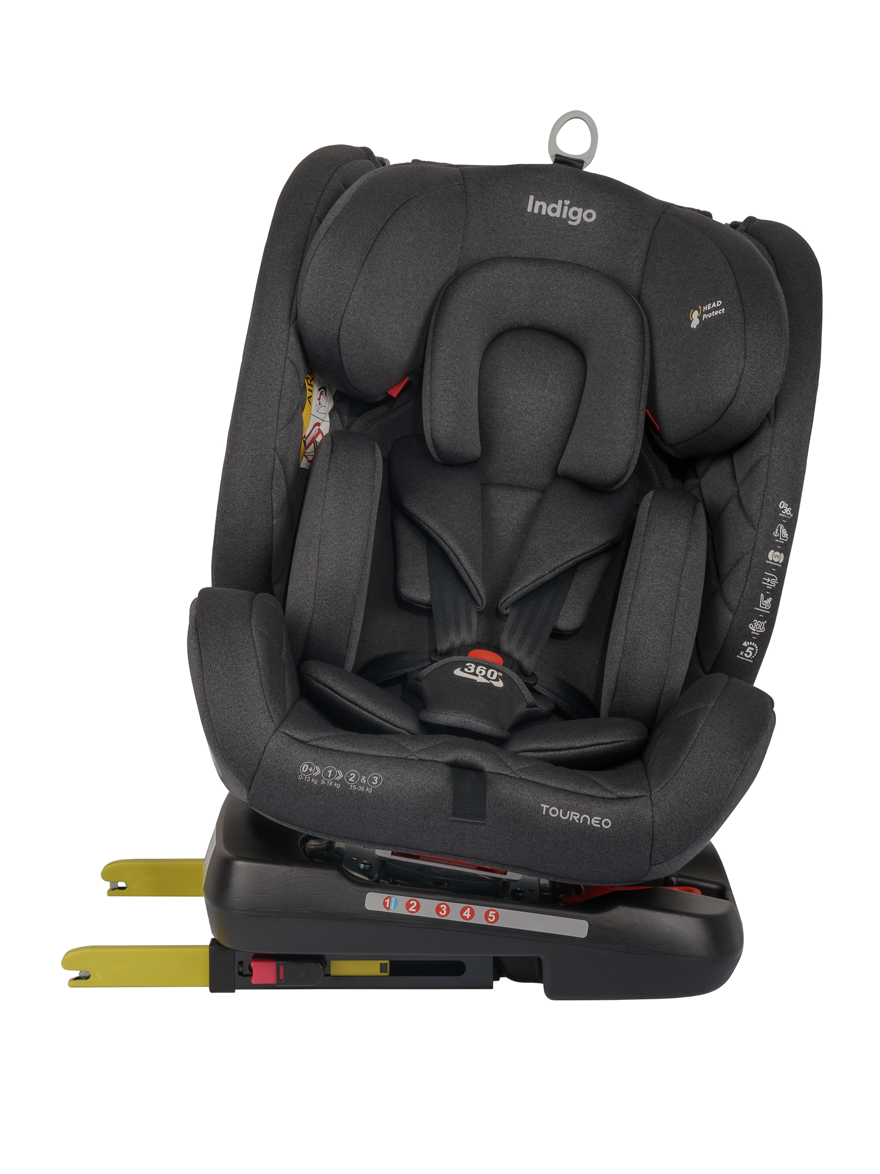 Автокресло Indigo Tourneo S Isofix 0+/1/2/3 (0-36 кг) серый - фото 21