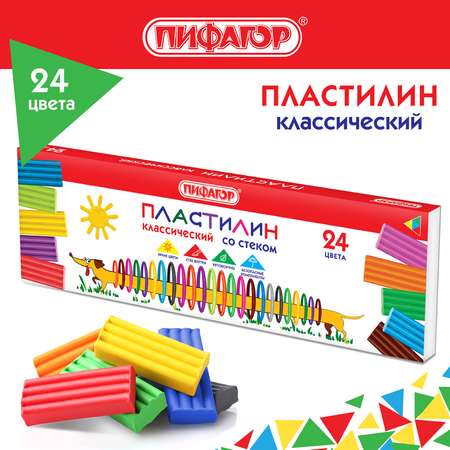 Пластилин Пифагор 24 цв.