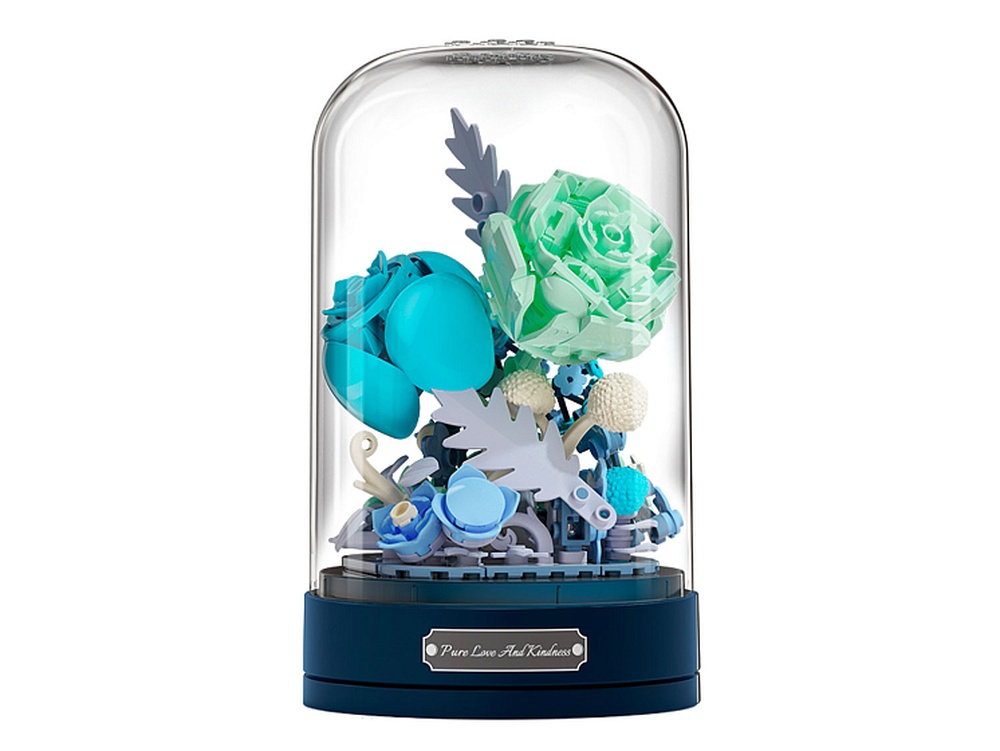 Конструктор JAKI голубые цветы в колбе - фото 3