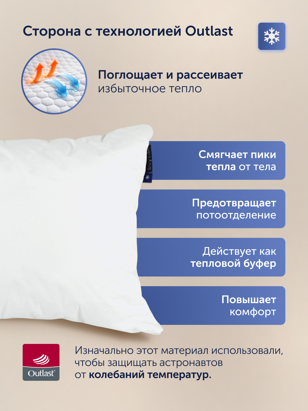 Подушка buyson БайОптима с карбоновыми нитями 50 x 70 см - фото 5