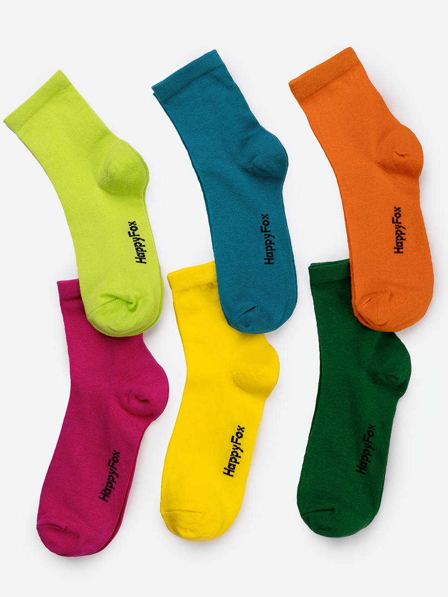 Носки 6 пар HappyFox HFET3001NKяркий.микс - фото 1
