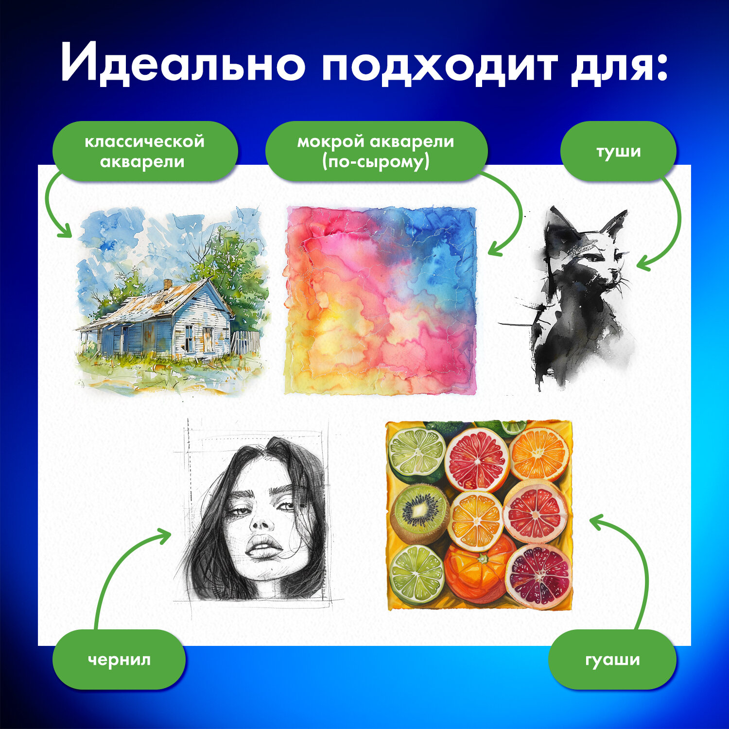 Художественная бумага Brauberg для акварели 30 лист. - фото 5
