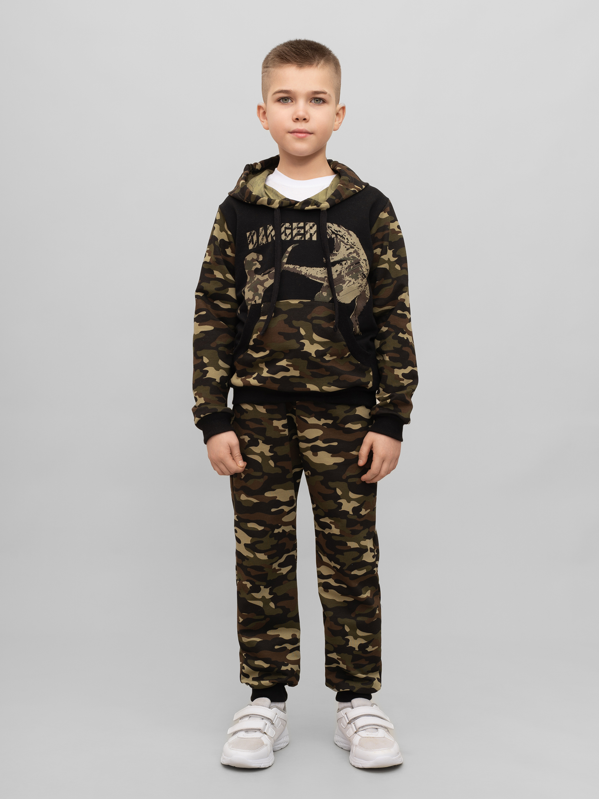 Худи и брюки Утенок 747 хаки черный дино - фото 5