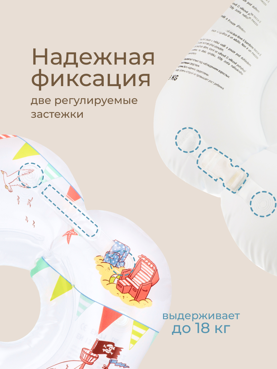 Круг для купания ROXY-KIDS белый - фото 4