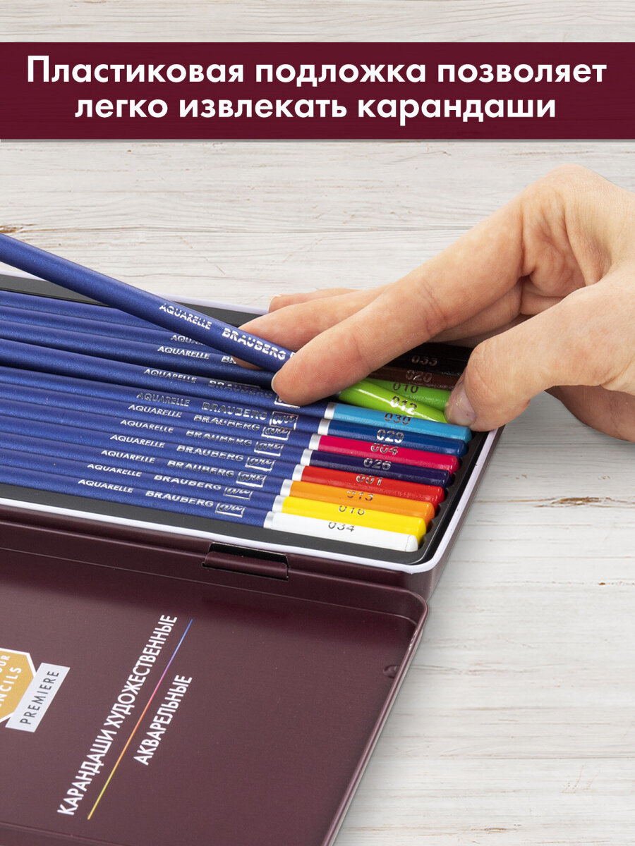 Карандаши акварельные Brauberg 12 шт. - фото 7
