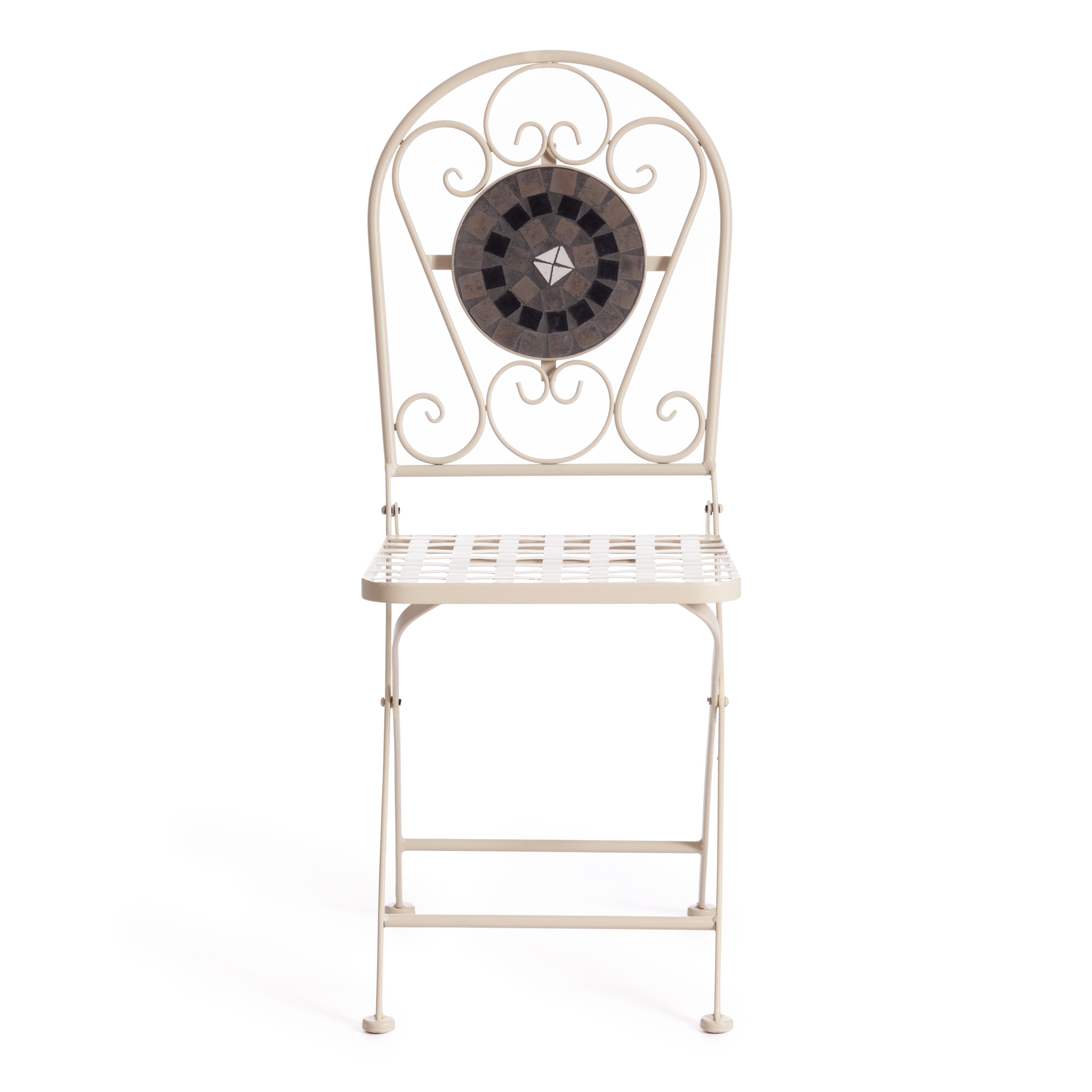 Комплект садовых стульев TETCHAIR Виченза, складные, металл, 36х35х91см, белый/плитка "калейдоскоп" - фото 11