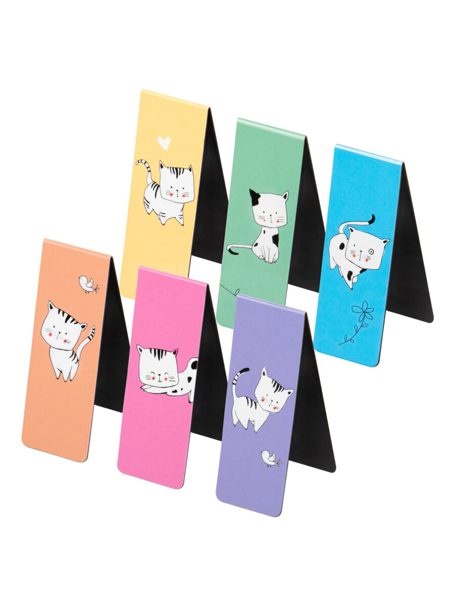 Закладки канцелярские Brauberg магнитные для книг в школу набор 6 штук - фото 10