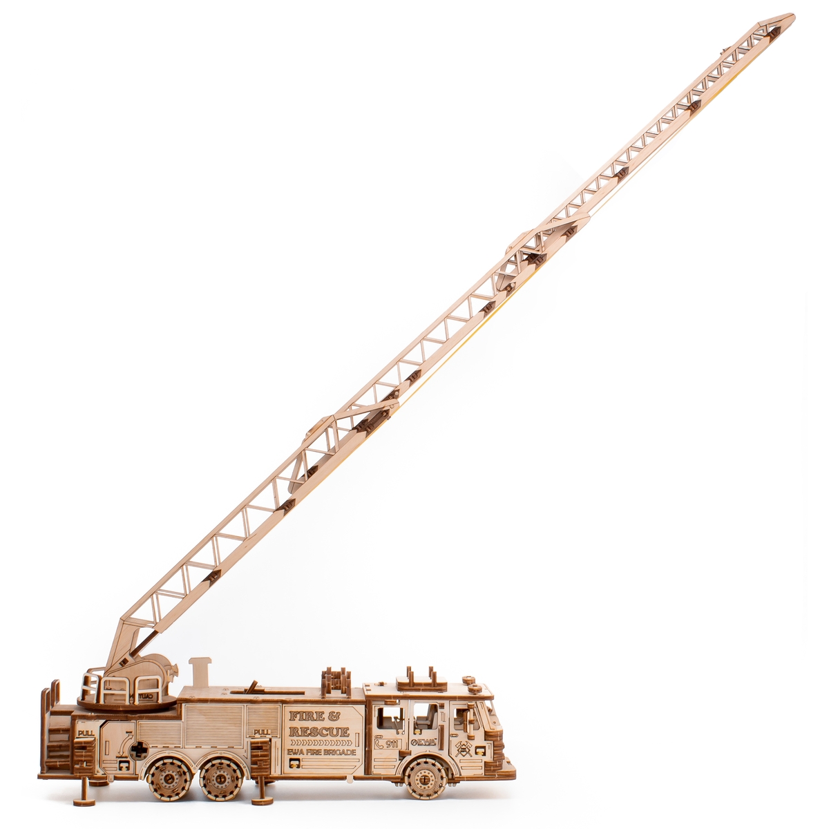 Конструктор Eco Wood Art Пожарная машина деревянный 439 дет. - фото 2