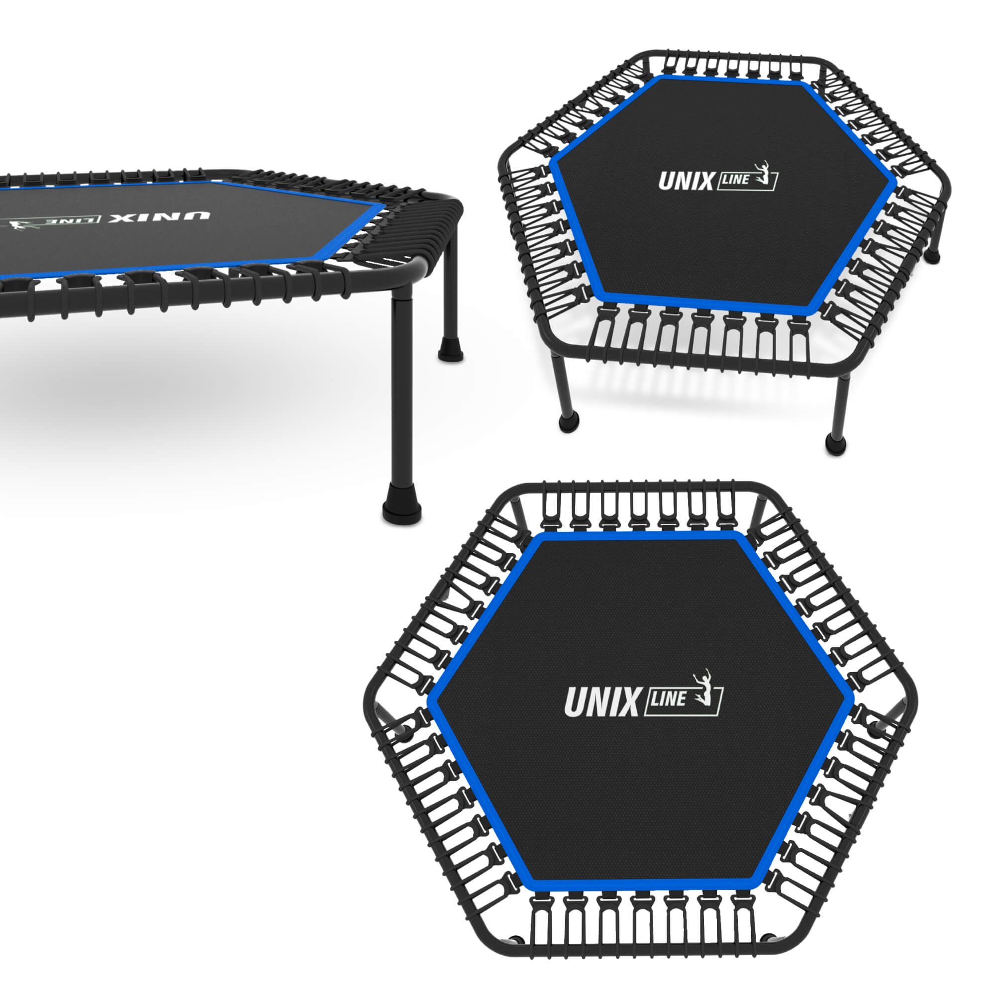 Батут Fitness Lite Blue UNIX line спортивный складной диаметр 125 см до 130 кг фитнес джампинг - фото 18